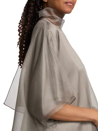 Brandon Maxwell Women's The Cali Silk Organza Blouse | Thumbnail 6 Brandon Maxwell Women's The Cali Silk Organza Blouse | Thumbnail 6