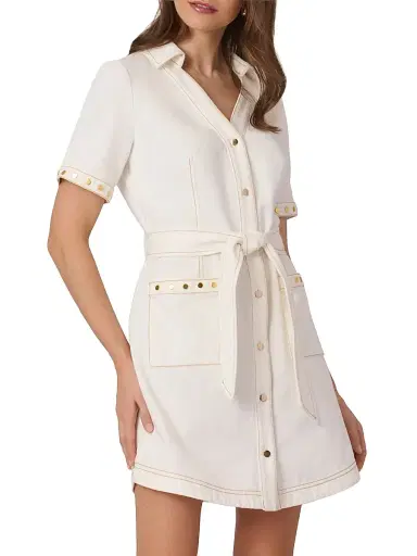 Shoshanna Women's Laurie Denim Shirtdress - Ivory - Size 14 | Thumbnail 2 Shoshanna Women's Laurie Denim Shirtdress - Ivory - Size 14 | Thumbnail 2