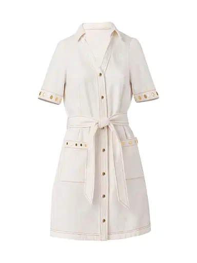 Shoshanna Women's Laurie Denim Shirtdress - Ivory - Size 14 | Thumbnail 1 Shoshanna Women's Laurie Denim Shirtdress - Ivory - Size 14 | Thumbnail 1