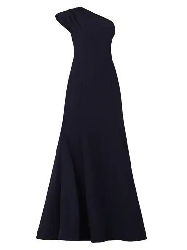 Shoshanna Women's Carley Stretch-Crepe One-Shoulder Gown - Navy | Thumbnail 1 Shoshanna Women's Carley Stretch-Crepe One-Shoulder Gown - Navy | Thumbnail 1