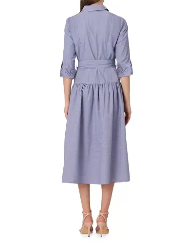 Shoshanna Women's Caldwell Embroidered Pinstriped Shirtdress | Thumbnail 3 Shoshanna Women's Caldwell Embroidered Pinstriped Shirtdress | Thumbnail 3