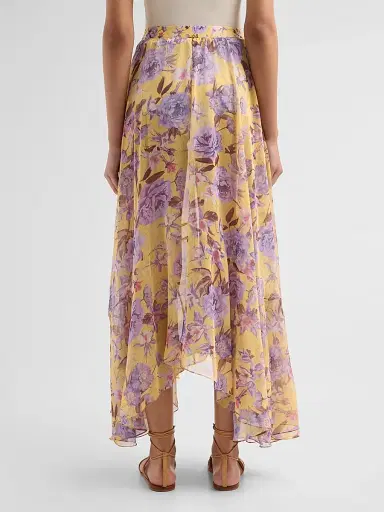 PatBo Women's Peony-Print Chiffon Maxi Skirt - Yellow | Thumbnail 3 PatBo Women's Peony-Print Chiffon Maxi Skirt - Yellow | Thumbnail 3