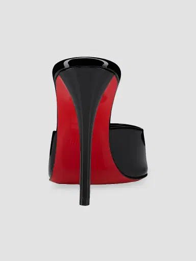 Christian Louboutin Women's Miss Z 100MM Patent Leather Mule Sandals - Black | Thumbnail 3 Christian Louboutin Women's Miss Z 100MM Patent Leather Mule Sandals - Black | Thumbnail 3
