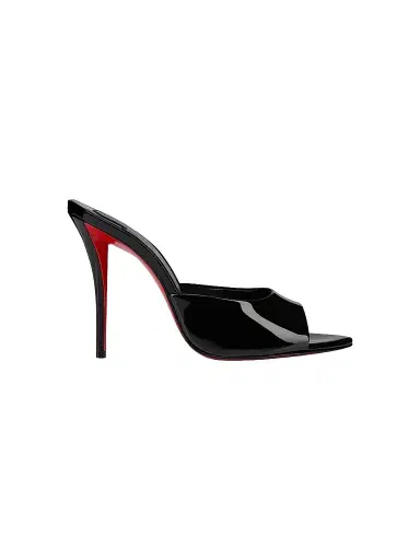Christian Louboutin Women's Miss Z 100MM Patent Leather Mule Sandals - Black | Thumbnail 1 Christian Louboutin Women's Miss Z 100MM Patent Leather Mule Sandals - Black | Thumbnail 1