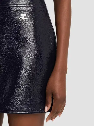 Courrèges Women's Reedition Vinyl A-Line Miniskirt - Navy | Thumbnail 5 Courrèges Women's Reedition Vinyl A-Line Miniskirt - Navy | Thumbnail 5