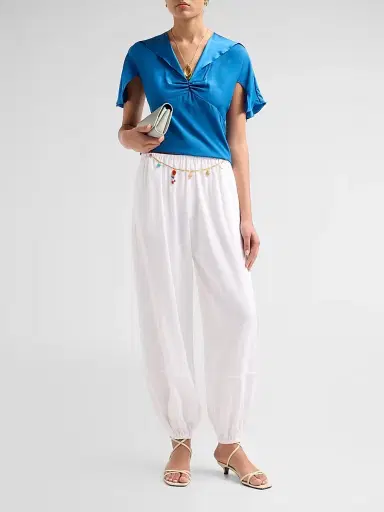 Stella McCartney Women's Cotton Balloon Pants - White - Size 10 | Thumbnail 2 Stella McCartney Women's Cotton Balloon Pants - White - Size 10 | Thumbnail 2