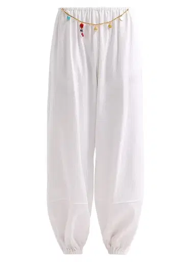 Stella McCartney Women's Cotton Balloon Pants - White - Size 10 | Thumbnail 1 Stella McCartney Women's Cotton Balloon Pants - White - Size 10 | Thumbnail 1
