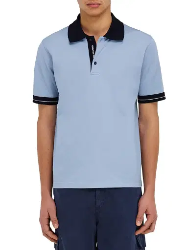 Ferragamo Men's Short-Sleeve Cotton Polo Shirt - Washed Navy White | Thumbnail 3 Ferragamo Men's Short-Sleeve Cotton Polo Shirt - Washed Navy White | Thumbnail 3