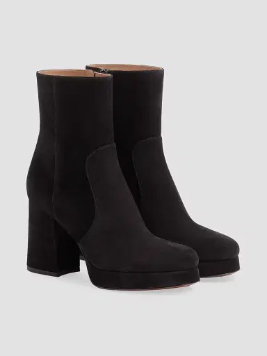 Valentino Garavani Women's Fawcette 90MM Platform Ankle Boots in Split Leather - Black | Thumbnail 2 Valentino Garavani Women's Fawcette 90MM Platform Ankle Boots in Split Leather - Black | Thumbnail 2