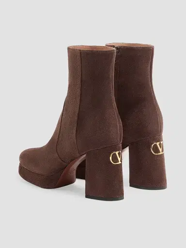 Valentino Garavani Women's Fawcette 90MM Platform Ankle Boots in Split Leather | Thumbnail 3 Valentino Garavani Women's Fawcette 90MM Platform Ankle Boots in Split Leather | Thumbnail 3