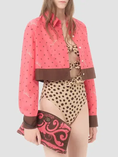 Valentino Garavani Women's Lycra One-Piece Swimsuit in Plus De Pois Dalmata Polka Dot - Beige Chocolate | Thumbnail 3 Valentino Garavani Women's Lycra One-Piece Swimsuit in Plus De Pois Dalmata Polka Dot - Beige Chocolate | Thumbnail 3