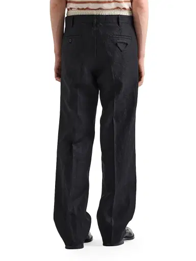 Prada Men's Linen Pants - Black - Size 40 | Thumbnail 4 Prada Men's Linen Pants - Black - Size 40 | Thumbnail 4