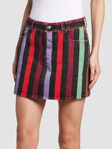 Versace Women's La Vacanza Striped Rigid Denim Miniskirt - Size 8 | Thumbnail 4 Versace Women's La Vacanza Striped Rigid Denim Miniskirt - Size 8 | Thumbnail 4