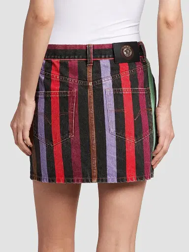 Versace Women's La Vacanza Striped Rigid Denim Miniskirt - Size 8 | Thumbnail 5 Versace Women's La Vacanza Striped Rigid Denim Miniskirt - Size 8 | Thumbnail 5