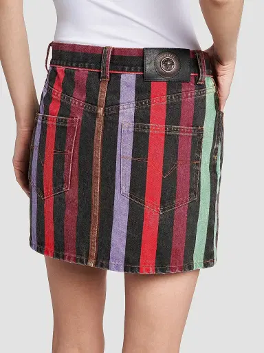 Versace Women's La Vacanza Striped Rigid Denim Miniskirt - Size 8 | Thumbnail 6 Versace Women's La Vacanza Striped Rigid Denim Miniskirt - Size 8 | Thumbnail 6