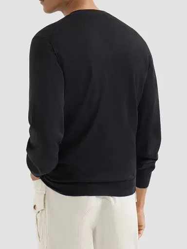 Brunello Cucinelli Men's Cashmere and Silk Lightweight Sweater - Black - Size 46 | Thumbnail 3 Brunello Cucinelli Men's Cashmere and Silk Lightweight Sweater - Black - Size 46 | Thumbnail 3