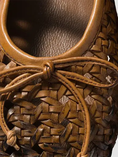 Miu Miu Women's Woven Leather Ballerinas with Strap and Buckle - Brown - Size 8.5 | Thumbnail 3 Miu Miu Women's Woven Leather Ballerinas with Strap and Buckle - Brown - Size 8.5 | Thumbnail 3