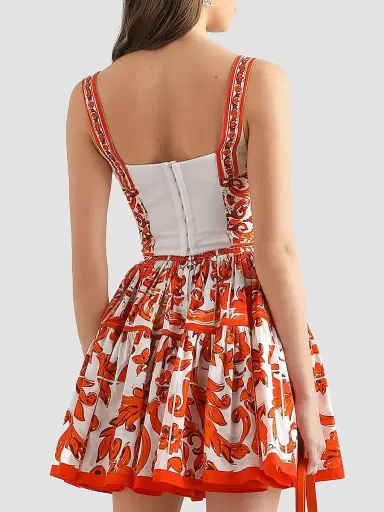 Dolce & Gabbana Women's Maiolica Silk-Blend Corset Top - Variante Abbinata - Size 10 | Thumbnail 3 Dolce & Gabbana Women's Maiolica Silk-Blend Corset Top - Variante Abbinata - Size 10 | Thumbnail 3