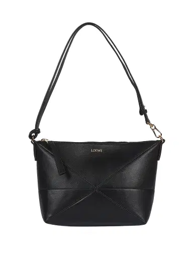 Loewe Women's Puzzle Fold Leather Shoulder Bag - Black | Thumbnail 1 Loewe Women's Puzzle Fold Leather Shoulder Bag - Black | Thumbnail 1