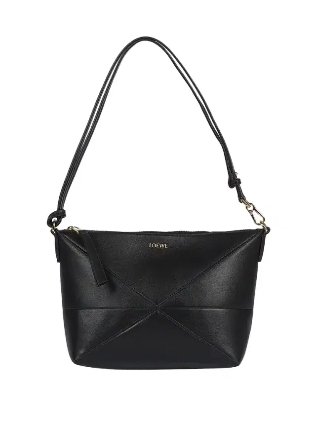 Women's Puzzle Fold Leather Shoulder Bag - Black Women's Puzzle Fold Leather Shoulder Bag - Black