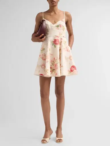 Zimmermann Women's Roselight Picnic Floral Mini Dress - Cream Rose Floral - Size 8 | Thumbnail 2 Zimmermann Women's Roselight Picnic Floral Mini Dress - Cream Rose Floral - Size 8 | Thumbnail 2