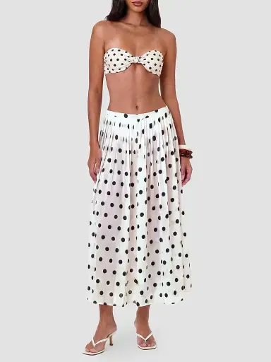 NICHOLAS Women's Marit Polka Dot Midi Skirt - Black Polka Dot | Thumbnail 2 NICHOLAS Women's Marit Polka Dot Midi Skirt - Black Polka Dot | Thumbnail 2