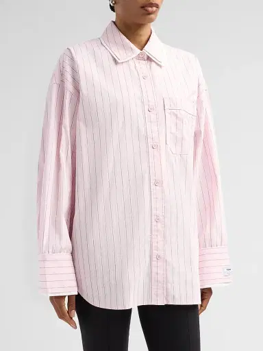 Ksubi Women's Higher Than Heaven Astra Striped Cotton Shirt - Pink - Size Medium | Thumbnail 4 Ksubi Women's Higher Than Heaven Astra Striped Cotton Shirt - Pink - Size Medium | Thumbnail 4