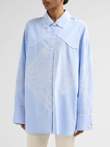 Ksubi Women's Higher Than Heaven Astra Bandana Cotton Shirt - Blue - Size Medium | Thumbnail 4 Ksubi Women's Higher Than Heaven Astra Bandana Cotton Shirt - Blue - Size Medium | Thumbnail 4