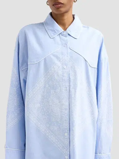 Ksubi Women's Higher Than Heaven Astra Bandana Cotton Shirt - Blue - Size Medium | Thumbnail 5 Ksubi Women's Higher Than Heaven Astra Bandana Cotton Shirt - Blue - Size Medium | Thumbnail 5