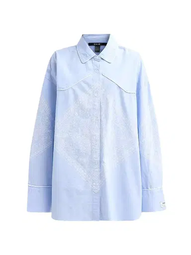 Ksubi Women's Higher Than Heaven Astra Bandana Cotton Shirt - Blue - Size Medium | Thumbnail 1 Ksubi Women's Higher Than Heaven Astra Bandana Cotton Shirt - Blue - Size Medium | Thumbnail 1