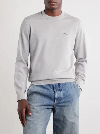 Loewe Anagram-Embroidered Wool-Blend Sweater - Men | Thumbnail 3 Loewe Anagram-Embroidered Wool-Blend Sweater - Men | Thumbnail 3