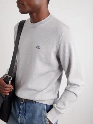 Loewe Anagram-Embroidered Wool-Blend Sweater - Men | Thumbnail 5 Loewe Anagram-Embroidered Wool-Blend Sweater - Men | Thumbnail 5