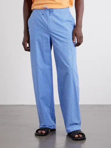 Loewe Paula's Ibiza Straight-Leg Anagram-Embroidered Checked Cotton-Poplin Trousers - Men | Thumbnail 3 Loewe Paula's Ibiza Straight-Leg Anagram-Embroidered Checked Cotton-Poplin Trousers - Men | Thumbnail 3