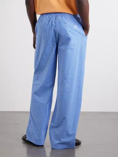 Loewe Paula's Ibiza Straight-Leg Anagram-Embroidered Checked Cotton-Poplin Trousers - Men | Thumbnail 4 Loewe Paula's Ibiza Straight-Leg Anagram-Embroidered Checked Cotton-Poplin Trousers - Men | Thumbnail 4