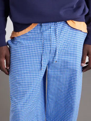 Loewe Paula's Ibiza Straight-Leg Anagram-Embroidered Checked Cotton-Poplin Trousers - Men | Thumbnail 5 Loewe Paula's Ibiza Straight-Leg Anagram-Embroidered Checked Cotton-Poplin Trousers - Men | Thumbnail 5
