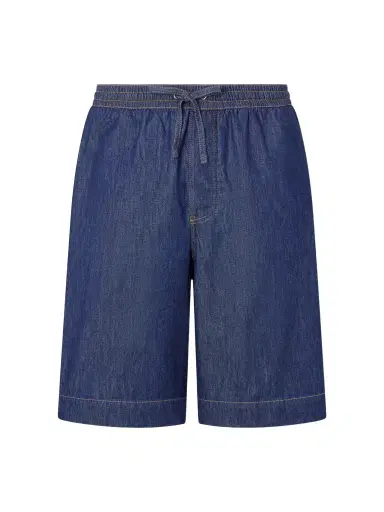Loewe Wide-Leg Anagram-Detailed Cotton-Chambray Drawstring Shorts - Men | Thumbnail 1 Loewe Wide-Leg Anagram-Detailed Cotton-Chambray Drawstring Shorts - Men | Thumbnail 1