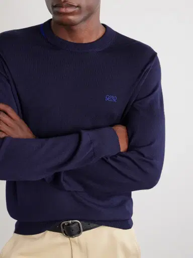 Loewe Anagram-Embroidered Wool-Blend Sweater - Men | Thumbnail 5 Loewe Anagram-Embroidered Wool-Blend Sweater - Men | Thumbnail 5