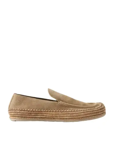 Loewe Paula's Ibiza Rio Raffia-Trimmed Suede Loafers - Men | Thumbnail 1 Loewe Paula's Ibiza Rio Raffia-Trimmed Suede Loafers - Men | Thumbnail 1