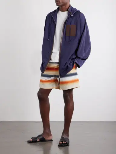 Loewe Paula's Ibiza Logo-Debossed Leather-Trimmed Ripstop Hooded Jacket - Men | Thumbnail 2 Loewe Paula's Ibiza Logo-Debossed Leather-Trimmed Ripstop Hooded Jacket - Men | Thumbnail 2