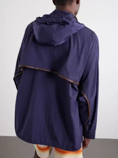 Loewe Paula's Ibiza Logo-Debossed Leather-Trimmed Ripstop Hooded Jacket - Men | Thumbnail 4 Loewe Paula's Ibiza Logo-Debossed Leather-Trimmed Ripstop Hooded Jacket - Men | Thumbnail 4