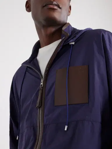 Loewe Paula's Ibiza Logo-Debossed Leather-Trimmed Ripstop Hooded Jacket - Men | Thumbnail 5 Loewe Paula's Ibiza Logo-Debossed Leather-Trimmed Ripstop Hooded Jacket - Men | Thumbnail 5