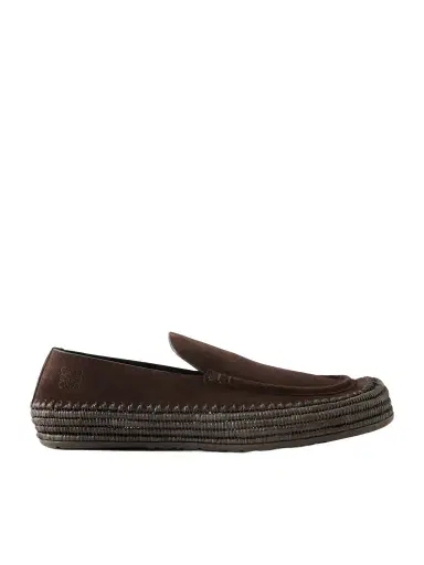 Loewe Paula's Ibiza Rio Raffia-Trimmed Suede Loafers - Men | Thumbnail 1 Loewe Paula's Ibiza Rio Raffia-Trimmed Suede Loafers - Men | Thumbnail 1