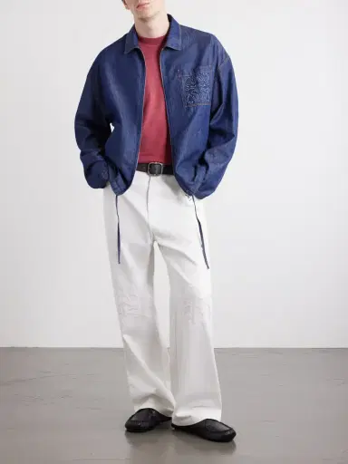 Loewe Wide-Leg Anagram-Embroidered Jeans - Men | Thumbnail 2 Loewe Wide-Leg Anagram-Embroidered Jeans - Men | Thumbnail 2