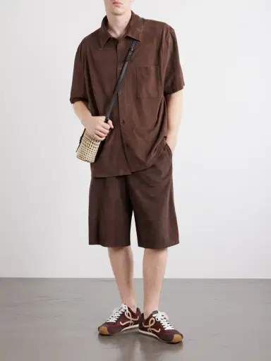 Loewe Paula's Ibiza Logo-Debossed Suede Shirt - Men | Thumbnail 2 Loewe Paula's Ibiza Logo-Debossed Suede Shirt - Men | Thumbnail 2