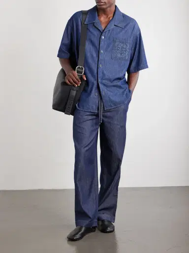 Loewe Anagram-Detailed Wide-Leg Jeans - Men | Thumbnail 2 Loewe Anagram-Detailed Wide-Leg Jeans - Men | Thumbnail 2