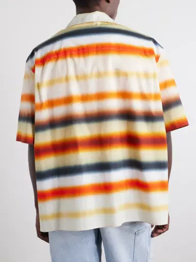 Loewe Paula's Ibiza Convertible-Collar Logo-Embroidered Striped Cotton-Poplin Shirt - Men | Thumbnail 4 Loewe Paula's Ibiza Convertible-Collar Logo-Embroidered Striped Cotton-Poplin Shirt - Men | Thumbnail 4