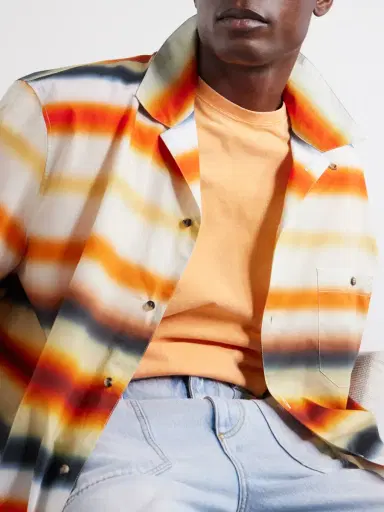 Loewe Paula's Ibiza Convertible-Collar Logo-Embroidered Striped Cotton-Poplin Shirt - Men | Thumbnail 5 Loewe Paula's Ibiza Convertible-Collar Logo-Embroidered Striped Cotton-Poplin Shirt - Men | Thumbnail 5