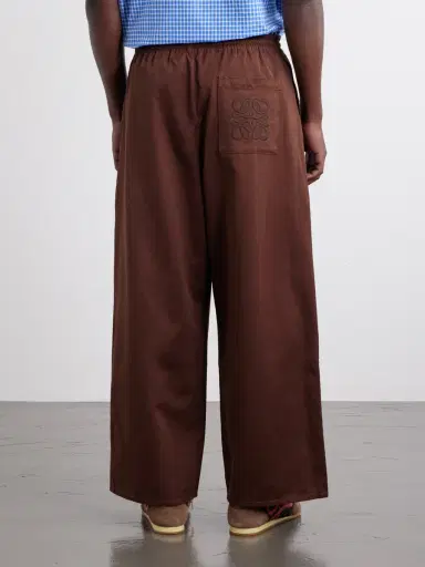 Loewe Paula's Ibiza Wide-Leg Anagram-Embroidered Cotton Drawstring Trousers - Men | Thumbnail 4 Loewe Paula's Ibiza Wide-Leg Anagram-Embroidered Cotton Drawstring Trousers - Men | Thumbnail 4