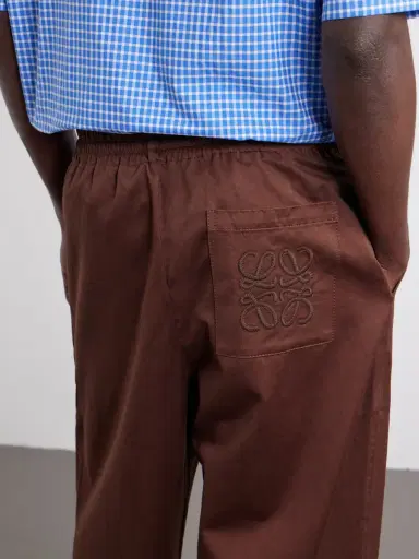 Loewe Paula's Ibiza Wide-Leg Anagram-Embroidered Cotton Drawstring Trousers - Men | Thumbnail 5 Loewe Paula's Ibiza Wide-Leg Anagram-Embroidered Cotton Drawstring Trousers - Men | Thumbnail 5