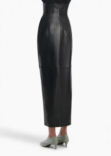 Khaite Luiza Skirt In Black Leather | Thumbnail 4 Khaite Luiza Skirt In Black Leather | Thumbnail 4